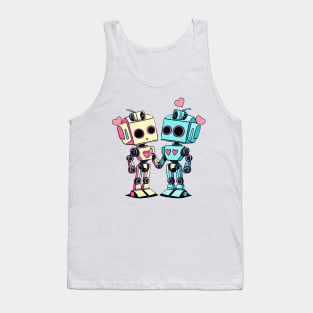 Cute robot lovers - valentine robots design Tank Top